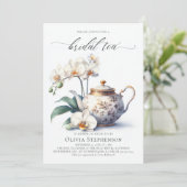 白オーキッドセッエレガントトブライダルティーシャワー 招待状 (スタンド正面)