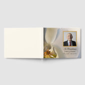 白オーキッドフラワーお祝いの葬式 ゲストブック (全面)