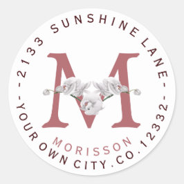 白オーキッドフラワーズサーキュラー住所 シール