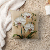 白オーキッドフラワーズヴィンテージ植物 クッション (ブランケット)