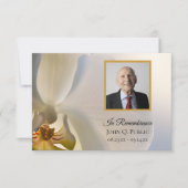 白オーキッドフラワー葬儀記念悔やみや弔慰 サンキューカード (正面)