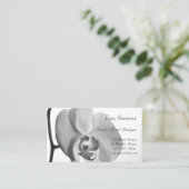 白オーキッドフローラデザイナー 名刺 (スタンド正面)