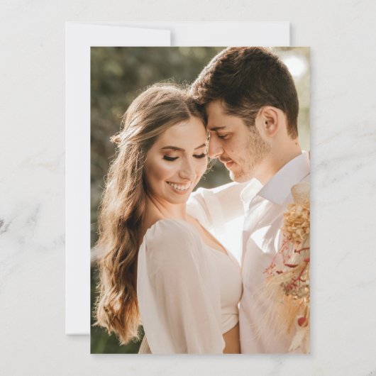 白オーキッドフローラ結婚のアフターパーティー写真 招待状 (裏面)