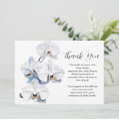 白オーキッドフローラ葬儀の死ありがとう 招待状 (スタンド正面)