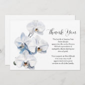 白オーキッドフローラ葬儀の死ありがとう 招待状 (正面/裏面)