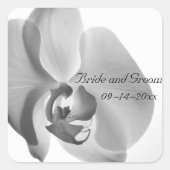 白オーキッド結婚封筒用シール スクエアシール (正面)