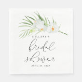 白オーキッド |トロピカルエレガントブライダルシャワー スタンダードランチョンナプキン (正面)