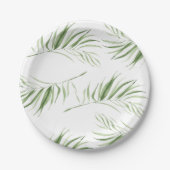 白オーキッド |トロピカルエレガントブライダルシャワー ペーパープレート (正面)