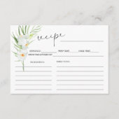 白オーキッド |ブライダルシャワーレシピカード エンクロージャーカード (正面)