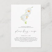 白オーキッド |ブライダルシャワーレシピ要求カード エンクロージャーカード (正面)