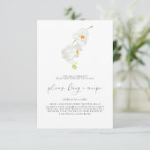 白オーキッド |ブライダルシャワーレシピ要求カード エンクロージャーカード (スタンド正面)