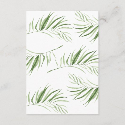 白オーキッド |ブライダルシャワーレシピ要求カード エンクロージャーカード (裏面)