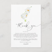 白オーキッド |ブライダルシャワー感謝状 エンクロージャーカード (正面)