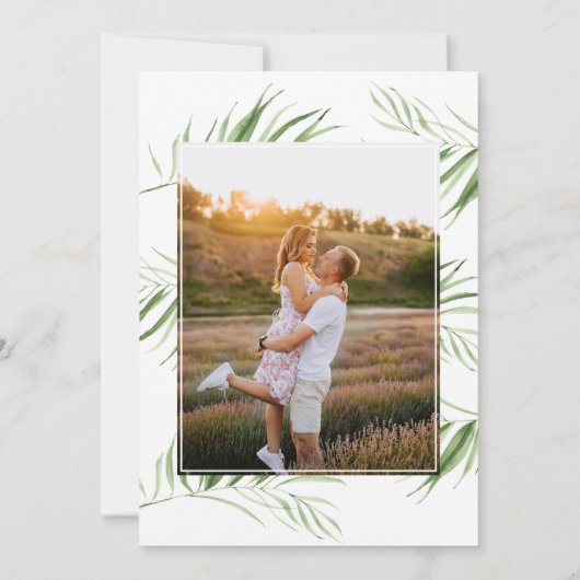 白オーキッド |熱帯エレガントブライダルシャワー写真 招待状 (裏面)