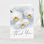 白オーキッドphalaenopsisスクリプエレガントト感謝していユー カード (正面)