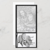 白オーキッ結婚トの感謝フォトカード サンキューカード (正面/裏面)