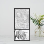 白オーキッ結婚トの感謝フォトカード サンキューカード (スタンド正面)