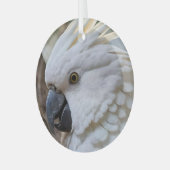白オーストラリア産のオウム ガラスオーナメント (正面左)