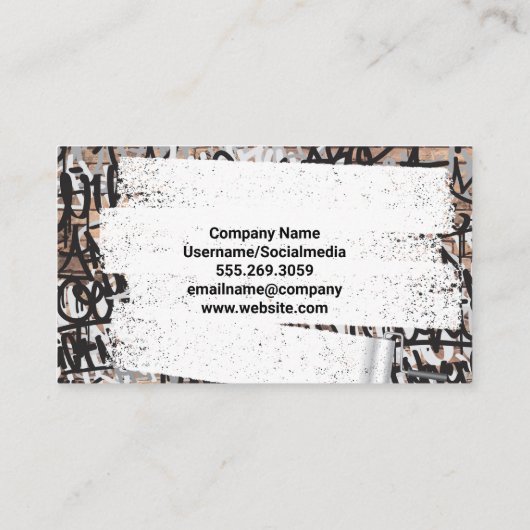 白オ絵を描ーバーグラフィティレンガの壁 名刺 (裏面)