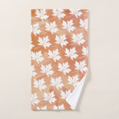 白カエデ葉茶色の水色洗剤、モノグラム バスタオルセット (ハンドタオル)