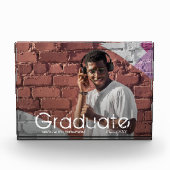 白カジュアル文字の卒業モダン フォトブロック (正面)