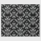 白カスタマイズと黒のヴィンテージ ラッピングペーパー (フラット)