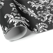 白カスタマイズと黒のヴィンテージ ラッピングペーパー (ロールコーナー)