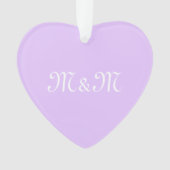 白カスタマイズイニシャル付きラベンダー オーナメント (正面)