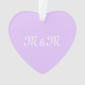 白カスタマイズイニシャル付きラベンダー オーナメント (裏面)