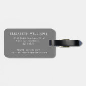 白カスタマイズ淡暗灰色のパタ市松模様にーン ラゲッジタグ (裏面横)