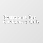 白カスタマイズ黒のみの客用トイレ ウィンドウサイン (シート)