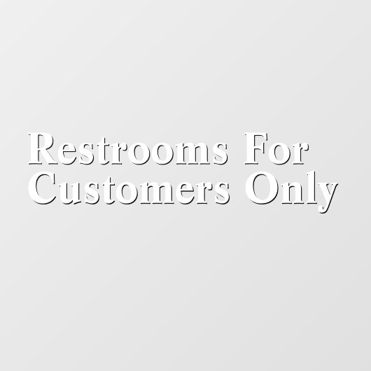 白カスタマイズ黒のみの客用トイレ ウィンドウサイン (シート)