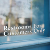 白カスタマイズ黒のみの客用トイレ ウィンドウサイン