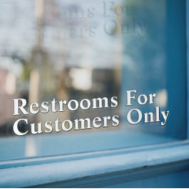 白カスタマイズ黒のみの客用トイレ ウィンドウサイン