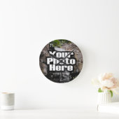 白カスタムい数字を使用したフォトフルカラークロック ラウンド壁時計 (ホーム)