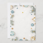 白カスタムと青の上品なクリスマス 招待状 (裏面)