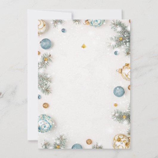 白カスタムと青の上品なクリスマス 招待状 (裏面)