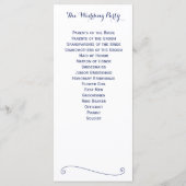 白カスタムと青の結婚式 プログラムのラックカード プログラム (裏面)