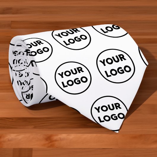 白カスタムのビジネスのロゴパターン ネクタイ