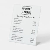 白カスタムのビジネスミニマルロゴ価格表 台座サイン (正面)