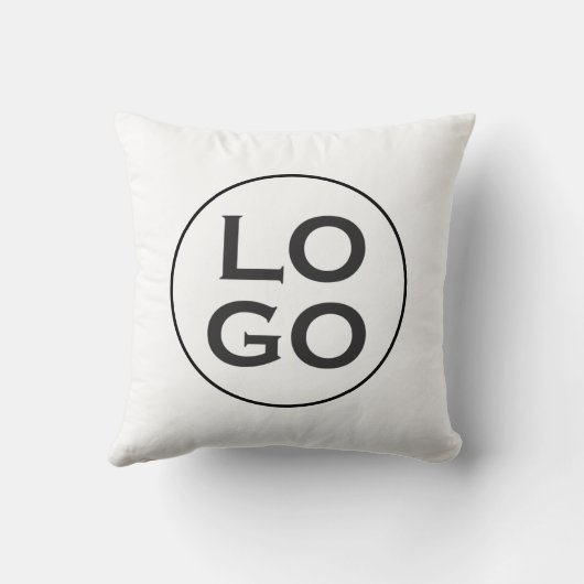 白カスタムの会社のロゴまたはイメージ クッション (裏面)