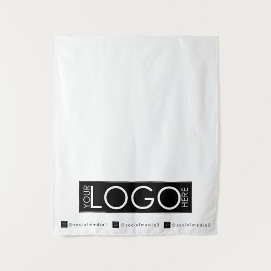 白カスタムイベント用テーブルランナーバナー タペストリー (正面)