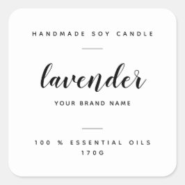 白カスタム包装用蝋燭製品ラベル スクエアシール