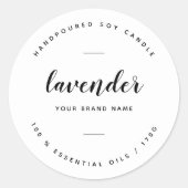 白カスタム包装用蝋燭製品ラベル ラウンドシール (正面)