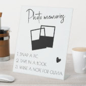 白カスタム卒業写真メモリーサイン 台座サイン (インサイチュ)