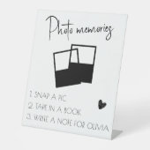 白カスタム卒業写真メモリーサイン 台座サイン (正面)