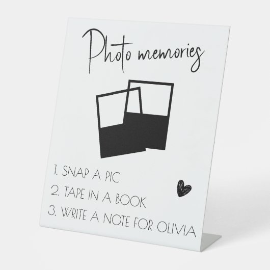 白カスタム卒業写真メモリーサイン 台座サイン (正面)