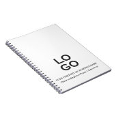 白カスタム印のビジネスまたは会社のロゴとタイトル ノートブック (右側)
