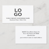 白カスタム印のビジネスまたは会社のロゴとタイトル 名刺 (正面/裏面)