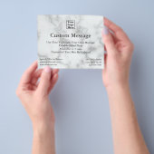 白カスタム大理石にロゴをエレガントフェイク挿入 チラシ (手)